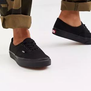 All black authentic vans
